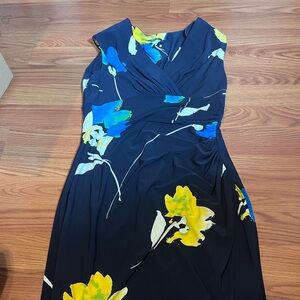 Ralph Lauren Floral Sleeveless Dress in Blue and Yellow Sz 4P